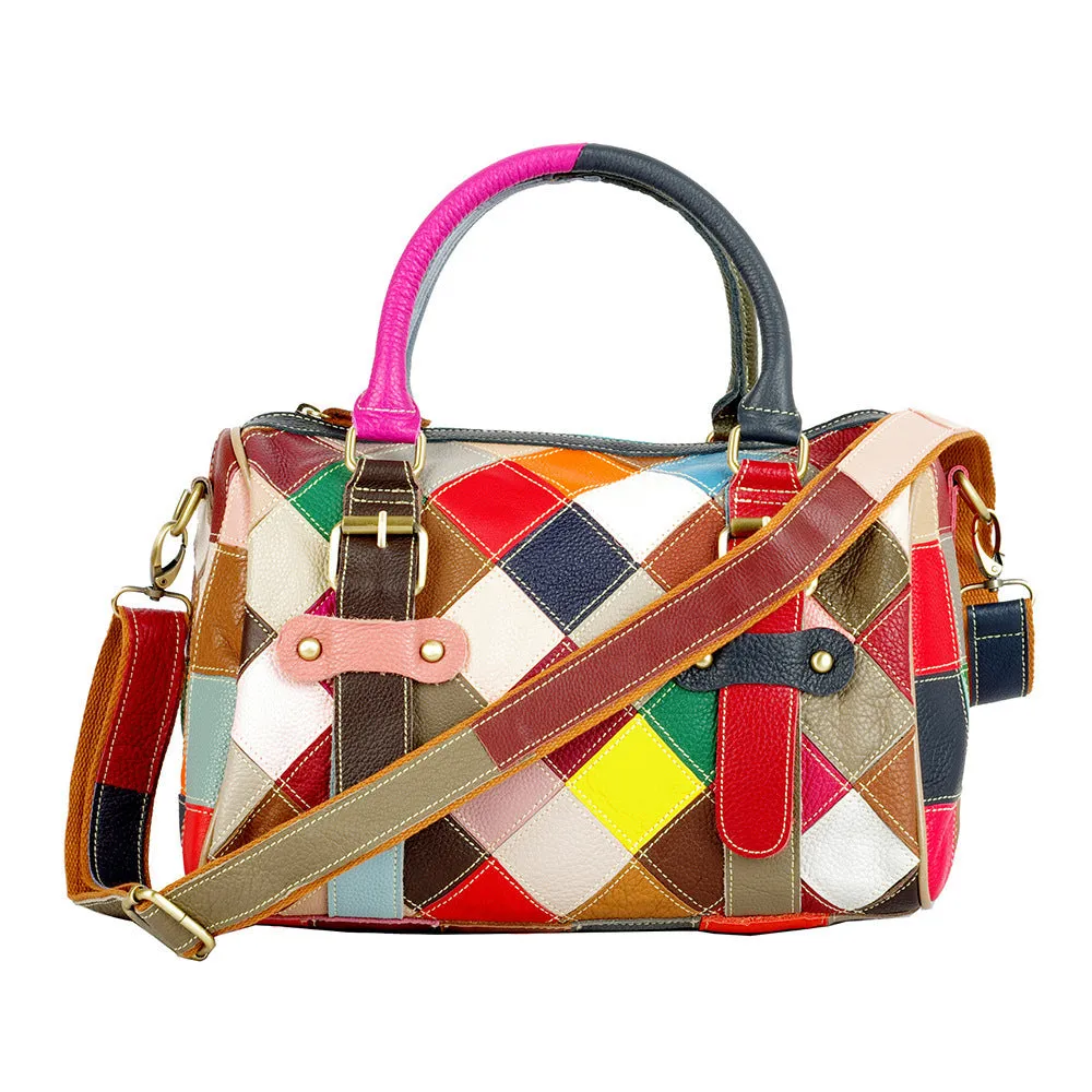 Victoria  Designer-Handtasche aus veganem Leder mit kontrastierenden Farben