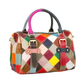 Victoria  Designer-Handtasche aus veganem Leder mit kontrastierenden Farben
