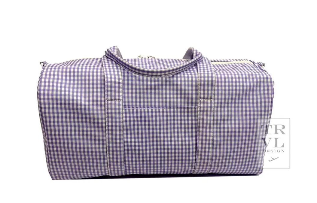 Weekender Duffle Bag | Gingham Lilac