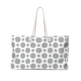 Women's Overnight Bag / Grey Polkadot Weekender Bag